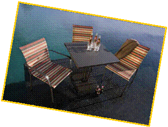 Papillon Sessel Stuhl mit Tisch 70x70 cm am Pool - 2008 - YW4M5410
